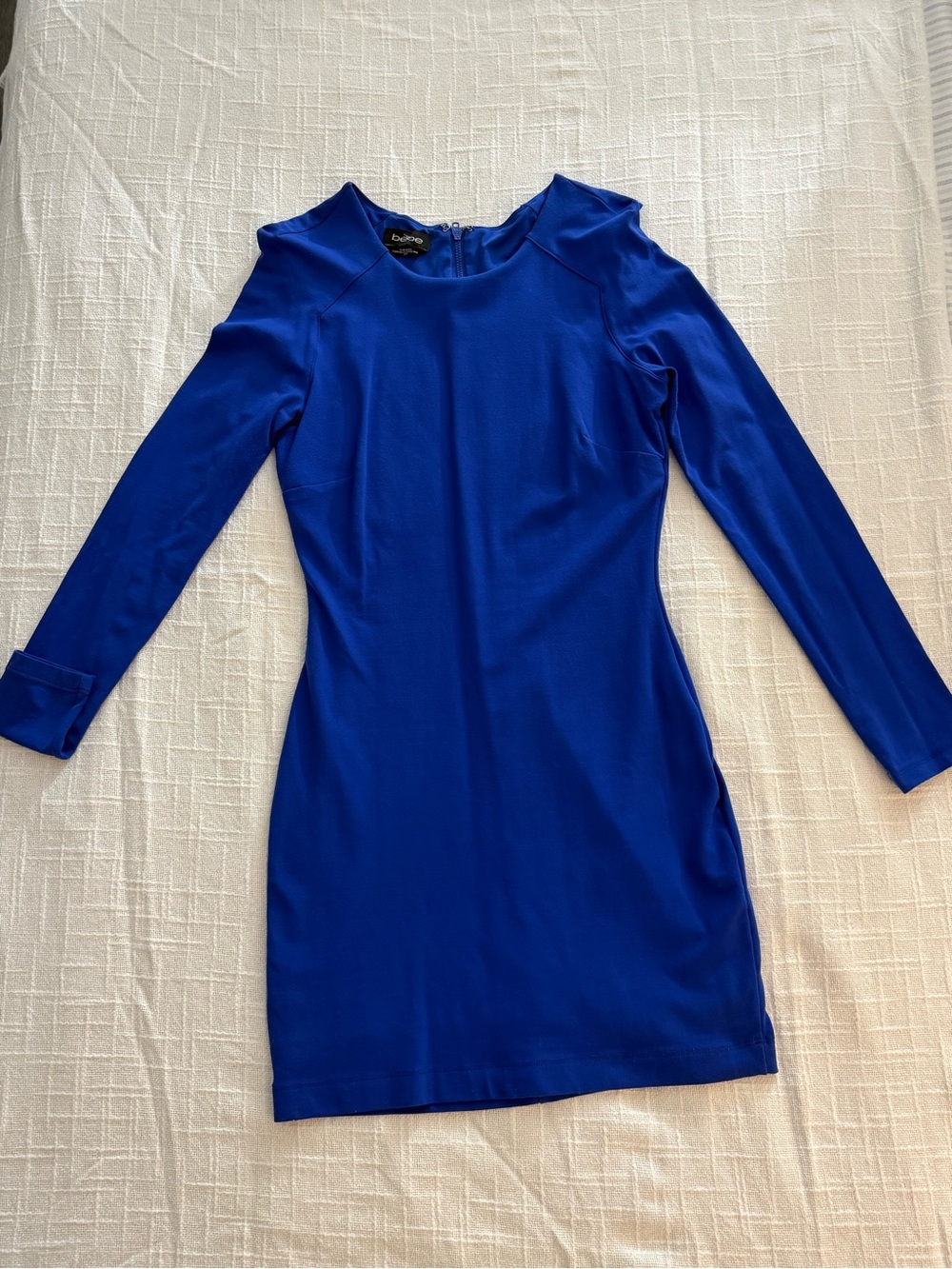 bebe Cobalt Blue Long-Sleeve Bodycon Dress